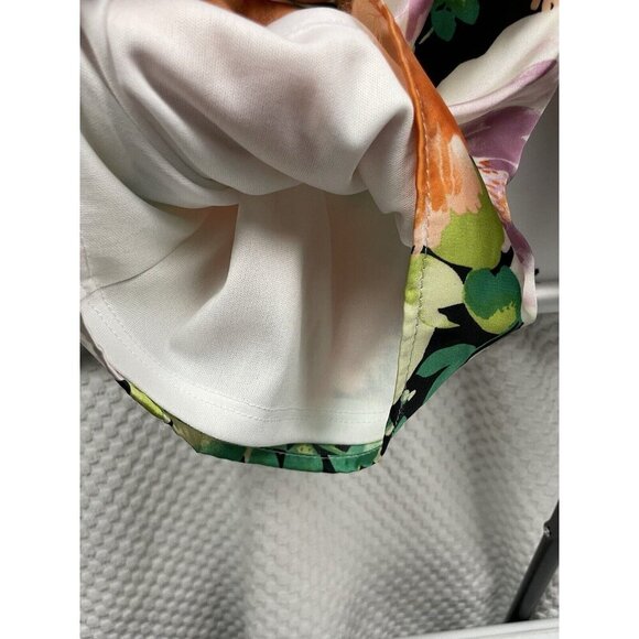 Lulu’s Lovin' It Orange Multi Floral Print Satin One-Shoulder Jumpsuit Size S - Picture 13 of 16